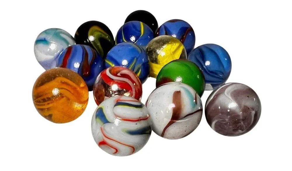 Vintage Mixed Lot of15 Shooter Akro Agate Peltier Christensen Glass Swirl Marble